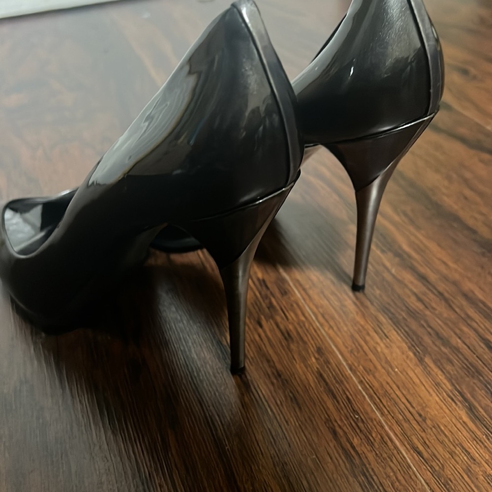 Miu Miu Gunmetal Open Toe Pumps - Picture 3 of 8